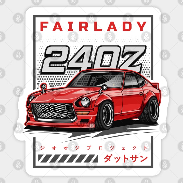 Vintage Car Fairlady 240Z (Super Red) Sticker by Jiooji Project